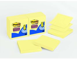 Post-it® Super Sticky Dispenser Pop-up Notes R330-12SSCY, 3 in x 3, Canary Yellow, 90 sht/pad, 12 pad/pk
