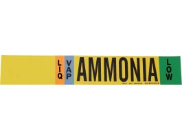 BLANK LIQ/VAP AMMONIA LOW Pipe Marker, 4" H x 24" W, Fits Pipes 8" Dia. or Larger