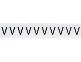 Vinyl 1 in Numbers and Letters Black on White V Card of 10 Labels