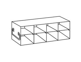 Upright Freezer Rack for Standard 3.75" High Boxes, 4 x 2 Array