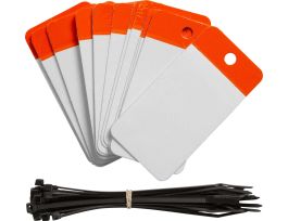Self-Laminating Blank Tags Polyester 5 in H x 2.5 in W Orange 25/PK