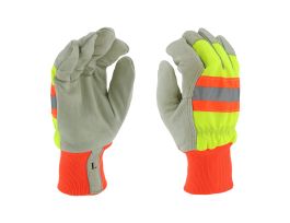 West Chester Hi-Vis Preium Grain Pigskin Leather Palm, Winter Liner , 2X