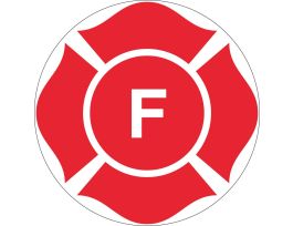 F Truss Marking Sign, 8" Dia, Red on White