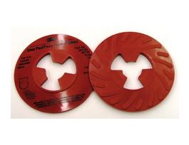3M™ Disc Pad Face Plate Ribbed 81732L, Extra Hard, 5 in, Red, 10 ea/Case