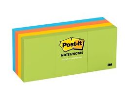 Post-it® Notes 653-AU, 1 3/8 in x 1 7/8 in (34.9 mm x 47.6 mm) Jaipur colors
