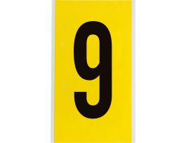 Repositionable Vinyl 6 in Black on Yellow, Numbers 9 Card