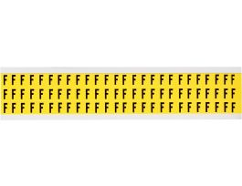 Repositionable Vinyl 0.375 in Black on Yellow, Letters F Card of 78 Labels