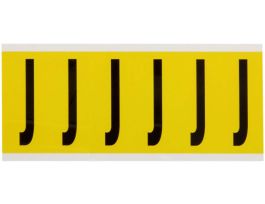 Repositionable Vinyl 3 in Black on Yellow, Letters J Card of 6 Labels