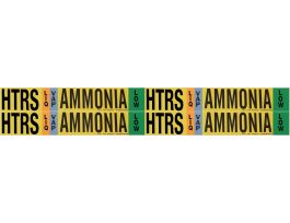 HTRS VAP AMMONIA LOW Pipe Marker, 1.125" H x 7" W, Card of 4 Each, Fits Pipes .75" Dia. Thru 2.375" Dia.