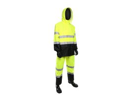 West Chester, Class 3 Hi-Vis Rainsuit, FR Treated, Black Bottom , 3X