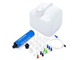 Solvent Waste Kit with Square Carboy, 10-Port, Polypropylene and HDPE, 63 mm Closure, 10 L