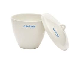 High-Form Crucible with Cover, Porcelain, 120 mL; 24/PK