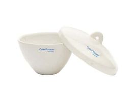 High-Form Crucible with Cover, Porcelain, 200 mL; 12/PK