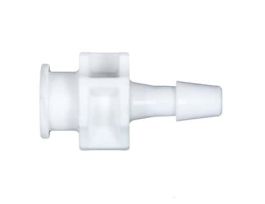 Luer to Hose Barb Fitting, Straight Adapter, White Nylon, Cleanroom Packed, Large Bore Female Luer x 5/16" ID; 10/Pk