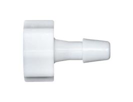 Luer to Hose Barb Fitting, Straight Adapter, White Nylon, Cleanroom Packed, Large Bore Male Luer x 3/16" ID; 10/Pk
