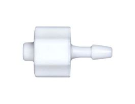 Luer to Hose Barb Fitting, Straight Adapter, White Nylon, Cleanroom Packed, Male Luer x 1/4" ID; 10/Pk