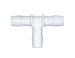 Hose Barb Fitting, Tee Union, White Nylon, Cleanroom Packed, 5/32" ID; 10/Pk