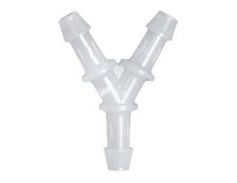 Hose Barb Fitting, Y Union, HDPE, Cleanroom Packed, 3/16" ID; 10/Pk