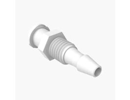 Luer to Hose Barb Fitting, Straight Adapter, Natural Nylon, Cleanroom Packed, Panel-Mount Female Luer x 1/8" ID; 10/Pk