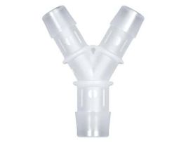 Hose Barb Fitting, Y Reducer, Animal-Derivative-Free Polypropylene, Cleanroom Packed, 1/4" ID x 3/8" ID; 10/Pk