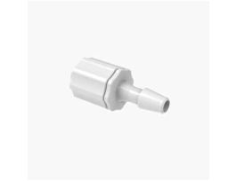 Luer to Hose Barb Fitting, Straight Adapter, White Nylon, Cleanroom Packed, Stationary Male Luer Lock x 1/8" ID; 10/Pk
