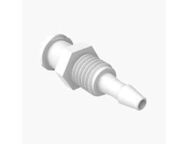 Luer to Hose Barb Fitting, Straight Adapter, White Nylon, Cleanroom Packed, Panel-Mount Female Luer x 3/32" ID; 10/Pk