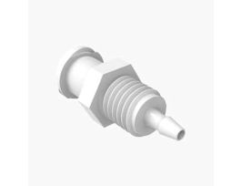 Luer to Hose Barb Fitting, Straight Adapter, White Nylon, Cleanroom Packed, Panel-Mount Female Luer x 1/16" ID; 10/Pk