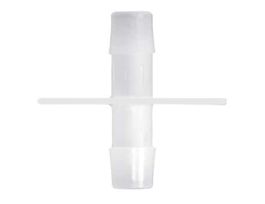 Port Disk Hose Barb Fitting, Natural Kynar? Flex, Opposing Barb, Cleanroom Packed, 1/4" ID; 10/Pk