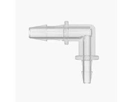 Hose Barb Fitting, Reducing Elbow, Animal-Derivative-Free Polypropylene, Cleanroom Packed, 3/32" ID x 1/16" ID; 10/Pk
