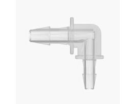 Hose Barb Fitting, Reducing Elbow, Animal-Derivative-Free Polypropylene, Cleanroom Packed, 1/8" ID x 3/32" ID; 10/Pk
