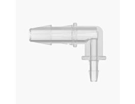 Hose Barb Fitting, Reducing Elbow, Animal-Derivative-Free Polypropylene, Cleanroom Packed, 1/8" ID x 1/16" ID; 10/Pk