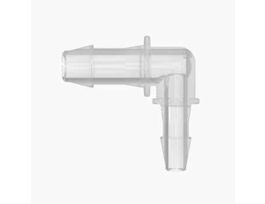 Hose Barb Fitting, Reducing Elbow, Animal-Derivative-Free Polypropylene, Cleanroom Packed, 3/16" ID x 1/8" ID; 10/Pk
