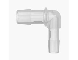 Hose Barb Fitting, Reducing Elbow, Animal-Derivative-Free Polypropylene, Cleanroom Packed, 1/2" ID x 3/8" ID; 10/Pk