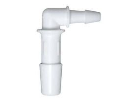 Hose Barb Fitting, Reducing Elbow, White Nylon, Cleanroom Packed, 1/8" ID x 3/32" ID; 10/Pk