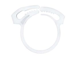 Hose Clamps, Acetal Copolymer, 0.71 - 0.81" ID, White 100/Pk