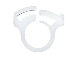 Hose Clamps, Acetal Copolymer, 0.38 - 0.42" ID, White 100/Pk