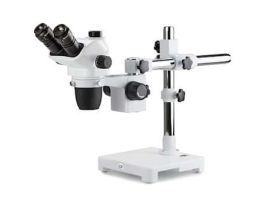 Professional Trinocular Stereozoom Microscope, Single-Arm Universal Stand; 100-240 VAC