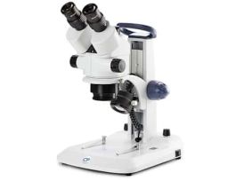 Trinocular Stereozoom Microscope, Rack and Pinion Stand, 100-240 VAC