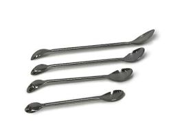 Double-Ended Lab Sampling Spoons, 304 Stainless Steel, 0.5 mL and 2 mL