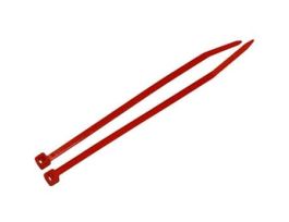18 Pound Nylon Cable Zip Ties, 4.0" L, Red; 100/CS