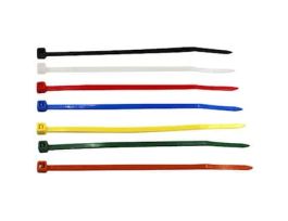 18 Pound Nylon Cable Zip Ties, 4.0" L, White, Black, Green, Yellow, Red, Orange, Blue; 700/CS