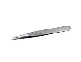 Precision Stainless Steel Tweezers, Serrated Grip, Straight Tip, AC-SA, 120mm
