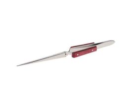Stainless Steel Tweezers, Reverse Action, Fiber Grip, 165mm