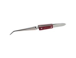 Stainless Steel Tweezers, Reverse Action, Fiber Grip, Straight Bent Tips, 165mm 