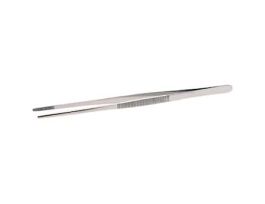 Stainless Steel Tweezers, Straight Tips, Serrated, 254mm