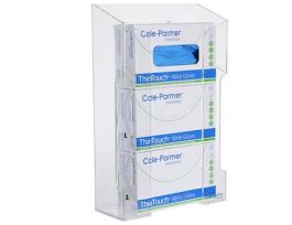 ThinTouch? Powder-Free Blue Disposable Nitrile Gloves and Acrylic Triple Glove Box Holder Bundle