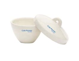 Wide-Form Crucible with Cover, Porcelain, 20 mL; 12/PK