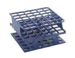 Durable Tube Rack, Half Size, POM, 13mm, 36-Place, Blue; 8/CS