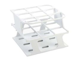 Durable Tube Rack, Half Size, POM, 30mm, 9-Place, White; 8/CS