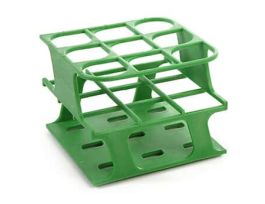 Durable Tube Rack, Half Size, POM, 30mm, 9-Place, Green; 8/CS